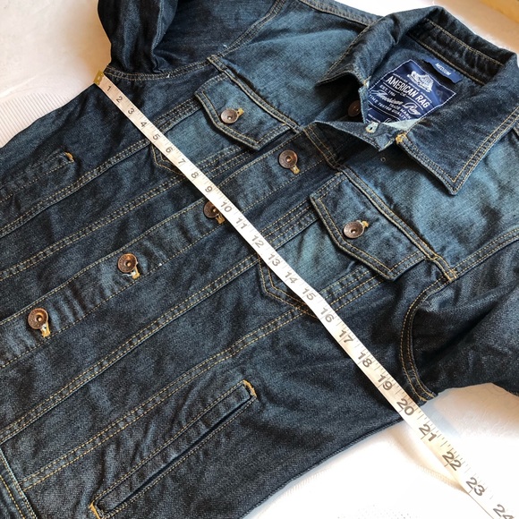 American Rag Y2K CIE Dark Blue Denim Jeans Jacket Men’s Size M High-Quality Coat - Picture 5 of 15